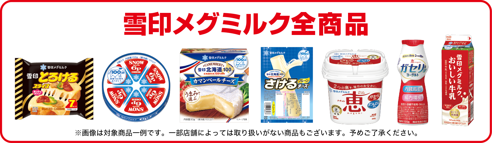 雪印メグミルク全商品